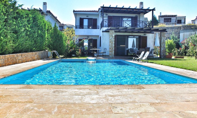 Siviri Villa | Villa ELITA, with private swimming pool,garden & sea-view.