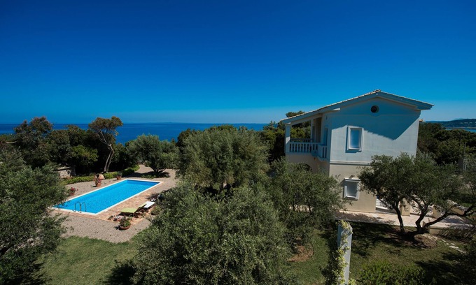 Pyrgos Villa | Villa Feia, private swimming pool, incredible view on the Ionian Sea
