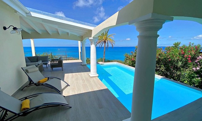 La Savane Villa | Villa Happy View - Breathtaking Sea View & Pool - Happy Bay beach