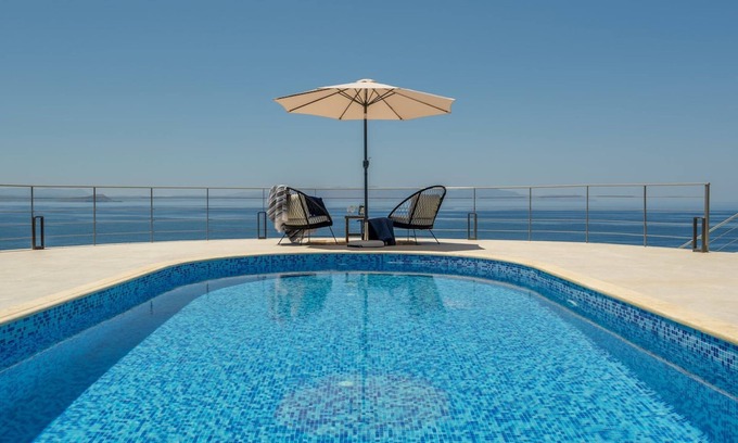Tersanas Villa | Villa Hemera, ocean view private heated pool