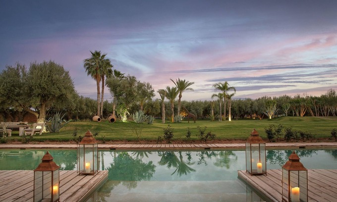 El Aggada Villa | Villa MISH-MISH en exclusivité en Palmeraie - Piscines & Tennis (7 rooms/14 pers.)