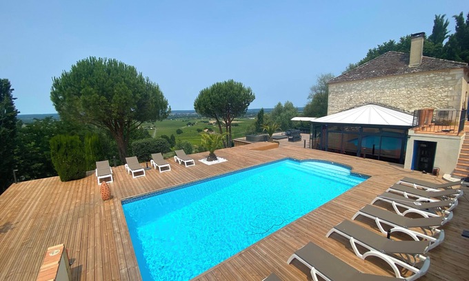 Monbazillac Villa | Villa Monbazillac, exceptional view, swimming pool, jacuzzi 10-12 pers