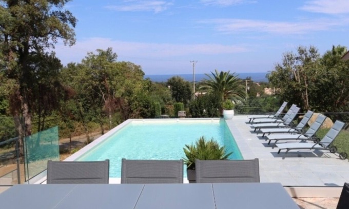 Santa-Maria-Poggio Villa | VILLA PISCINE VUE MER 8 PERSONNES HAUTE CORSE COSTA VERDE