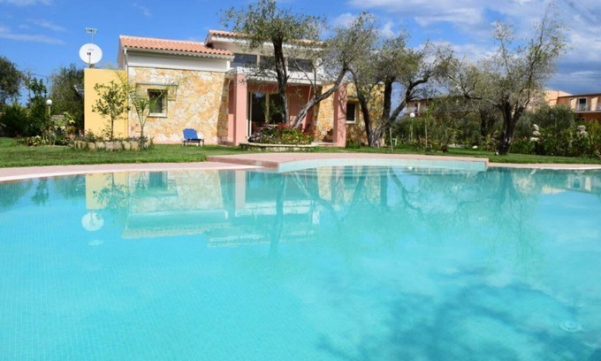 Messonghi House | Villa Thalassa Blue-Themed Villa with Pool and Garden