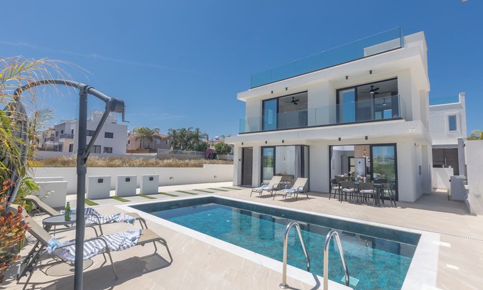 Kapparis Villa | Villa Trinity, Fantastic 3BDR Villa with Pool, a minute walk to the Beach