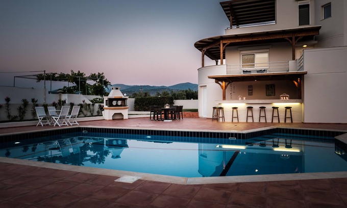 Milatos Villa | Villa Triton with large garden, private pool and stunning sea views, East Crete