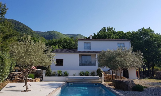 Soubes Villa | Villa with swimming pool not overlooked on large wooded grounds