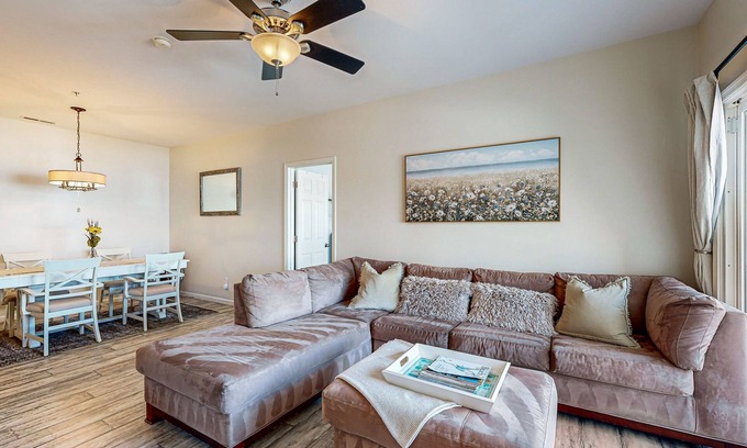 Rehoboth Beach Condo | Villas at Bay Crossing dog-friendly condo with pool, balcony, water views, & W/D