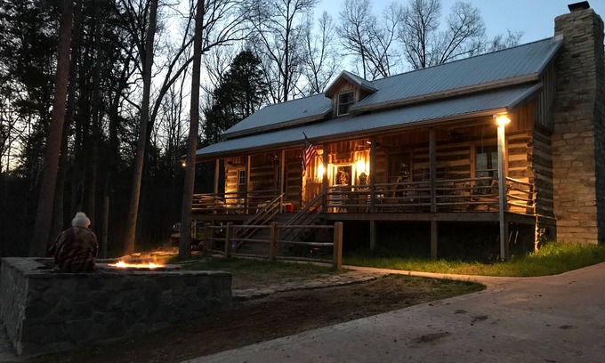 Houston County House | Vintage 1850's log house for rent with 185 acres ,on a Creek , 2miles trails .