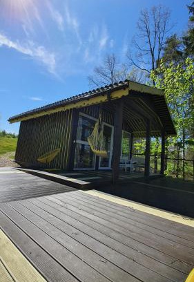 Anyksciai House | VIP Yellow dream house Sodyba Geras geltona žalia raudona violetinė