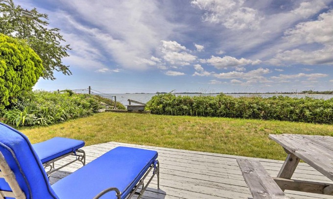 Clinton House | Waterfront Cottage with Sunroom and Patio and Grill