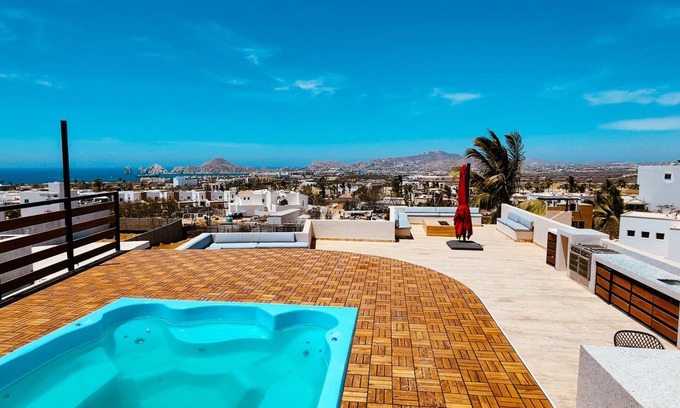 El Tezal House | Waterview private home with pool & rooftop hot tub. 5 minutes to beach & DT Cabo
