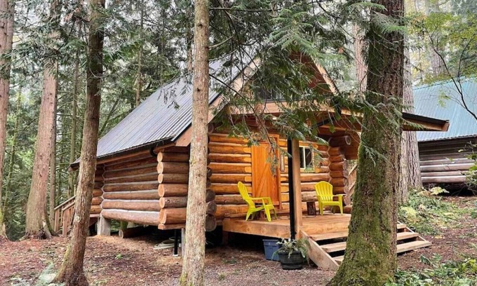 Regional District of Nanaimo Cabin | Wind Down Log Cabin in the Woods with Cozy Woodstove