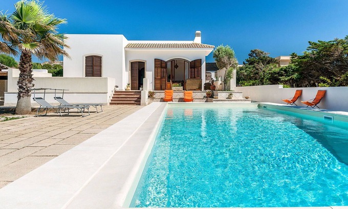 Custonaci Villa | Wonderful private villa for 6 guests with A/C, private pool, WIFI, TV, terrace and panoramic view