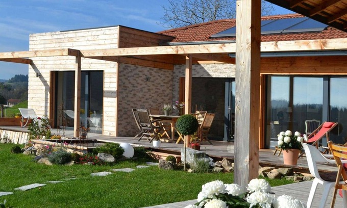 Champoly Cottage | Wooden cottage with natural pool, 3 rooms with private terraces