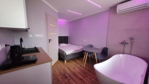 Checiny Apartment | Wrzosowe Wzgórze - Małe Studio z Wanną w Pokoju