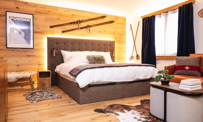 Klosters Platz Apartment | Wunderstay Alpine 3 Chic Studio Central Location