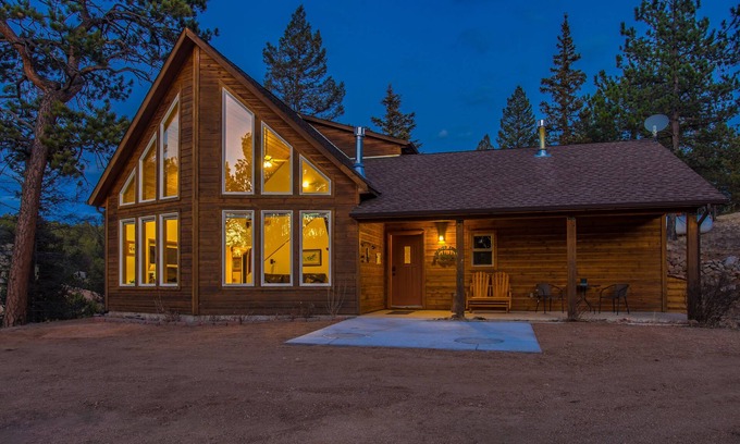 Florissant House | Your mountain getaway on 30 pristine acres! Beautiful home with hottub, stream.