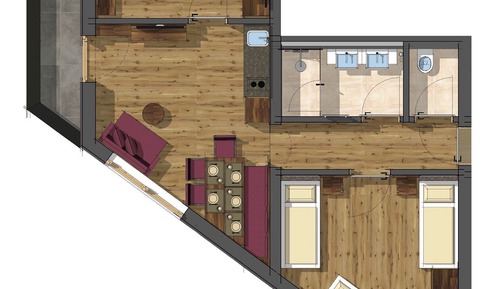 Family Apartment, 2 Bedrooms, Balcony, Mountain View (Torsee)