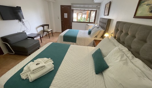 Standard Triple Room, 2 Double Beds, Refrigerator, Poolside