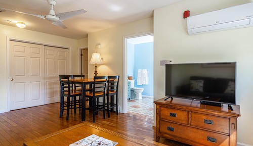 Room 3: Queen bed, queen pullout, private bath