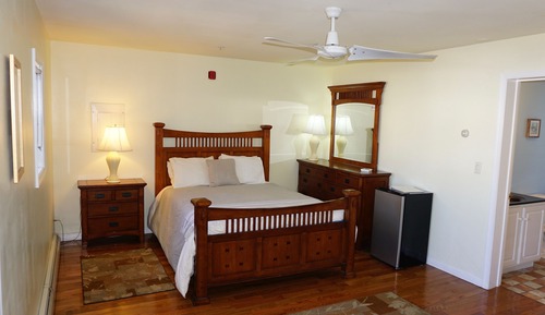 Room 1: Queen bed, twin pullout, private bath