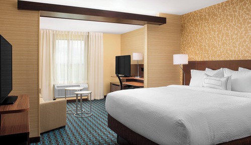 Suite, 1 King Bed with Sofa bed (Mobility/Hearing Access, Roll-In Shwr)