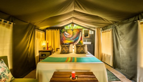 Glamping suite bordering Udawalawe with guided safari