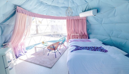 Dome Tent with Beach gate (2 Double-Beds), Non-smoking