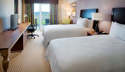 Two double beds with balcony