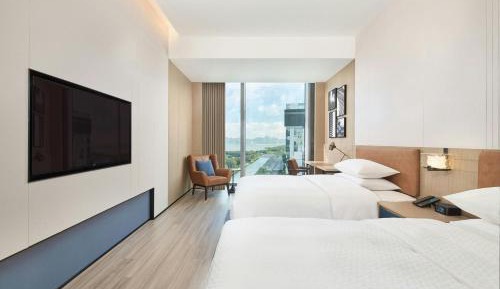 Double Room with Two Double Beds and Bay View