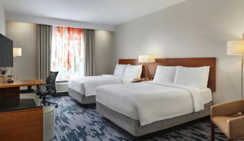 Queen Room with Two Queen Beds and Roll-in Shower - Mobility and Hearing Accessible
