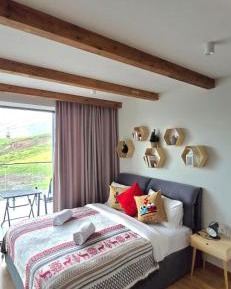 One-Bedroom Apartment with Balcony and Mountain View  