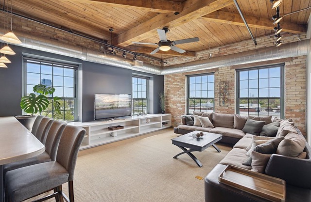 Beautiful 2-bedroom condo overlooking downtown Grand Rapids with rooftop deck.