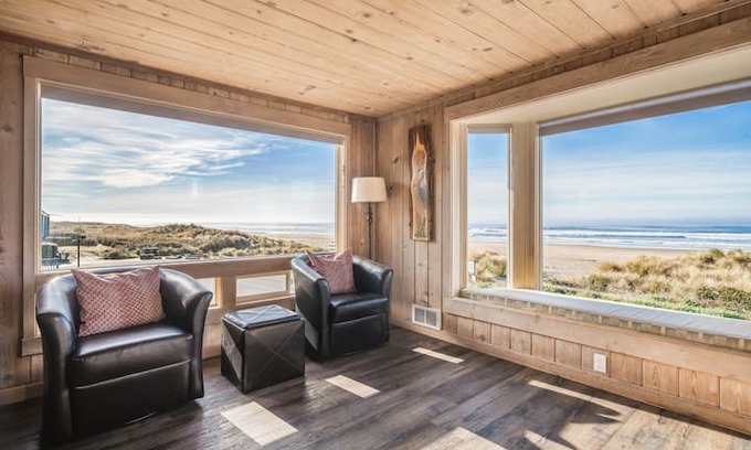 Manzanita House | Stones Throw - Oceanfront with hot tub, beach is just steps away!