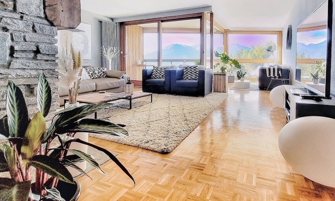 Randogne Apartment | L'AvantGardiste, spacious duplex apartment (6 Bedrooms) with panoramic view