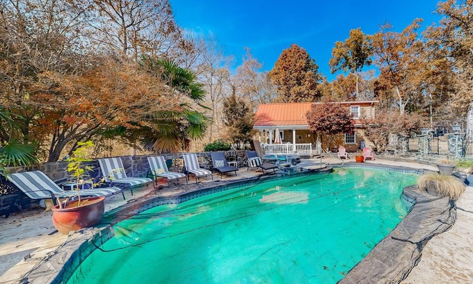 Rock Hill Cottage | Unique and retro stay on the river with grill, hot tub, pool, & W/D access