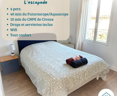 Lussac-les-Chateaux Apartment | L'ESCAPADE T3 avec terrasse privative